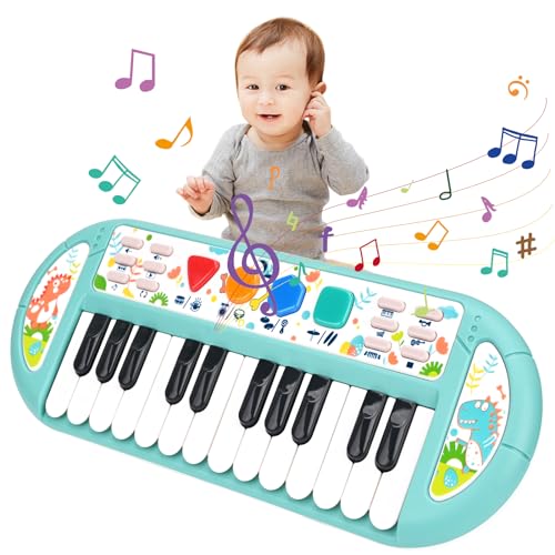 McGrey KT-3712 Keyboard per bambini, 37 tasti keytar; tracolla e microfono inclusi; funziona a batterie o con alimentatore USB; 4 timbri, 4 ritmi, 10 demo; colore rosso