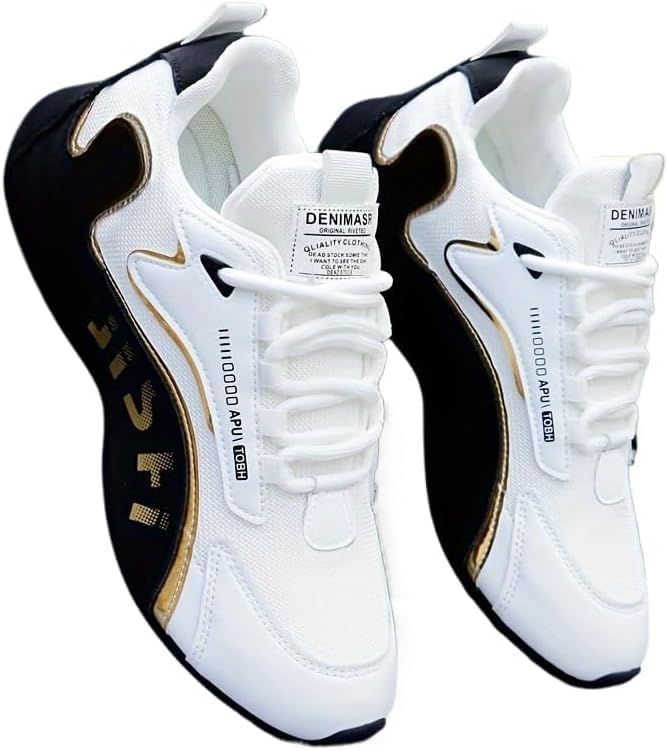 Men's Trendy and Versatile Sneakers, White Leisure Summer Sport Shoes, Comfy Non Slip Casual Soft Sole Shoes for Men's Outdoor Activities2