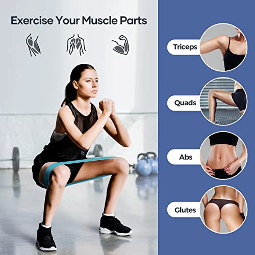 Resistance Bands, 5 Pcs Exercise Bands For Legs Glutes Arms, Skin-Friendly Resistance Fitness Exercise Loop Bands For Gym Home Yoga Pilates With Carry Bag And Instruction Guide (Blue) #TOP2