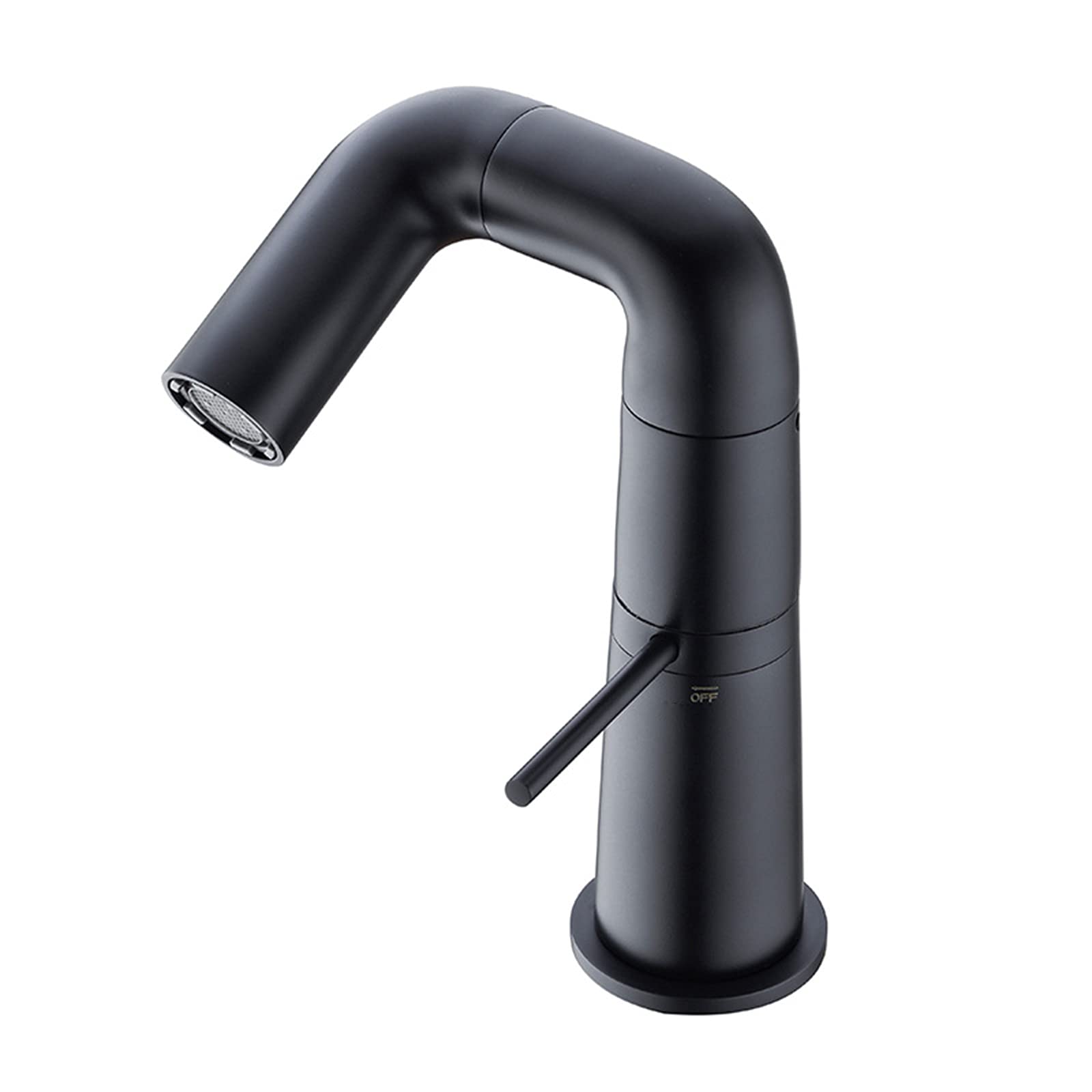 Robinet de lavabo noir orientable avec mitigeur eau chaude et froide