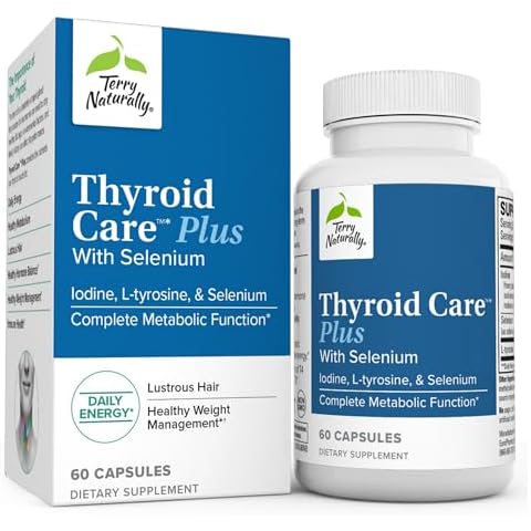 Terry Naturally Thyroid Care Plus - 60 Capsules - with Selenium, Iodine & L-Tyrosine - Non-GMO, Gluten Free, Kosher - 30 Servings Cover