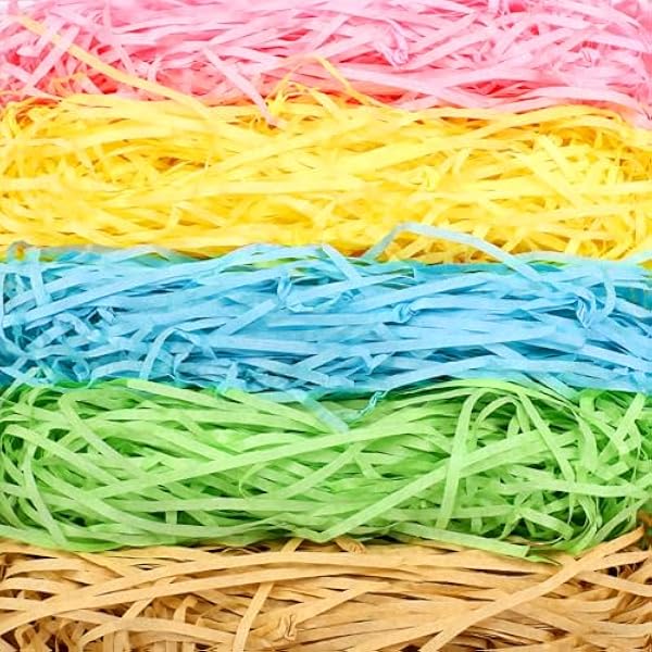 500g Coloured Shredded Tissue Paper for Gift Boxes & Hampers, Soft Hamper Filling and Packaging Filler, Shreds Stuffing Paper Suitable Party Baby Shower Graduation Housewarming ect