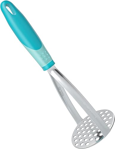Joyoldelf Triturador de papas resistente, herramienta de cocina integrada de acero inoxidable y triturador de alimentos con mango antideslizante,