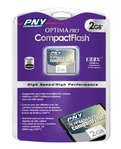 PNY 2 GB Compact Flash de Alta Velocidad 133 x Tarjeta de Memoria (p-cf2g-133 W-rf3)
