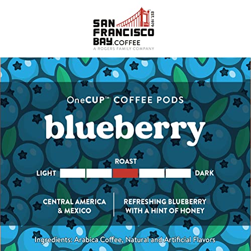 Image of San Francisco Bay Compostable Coffee Pods - Blueberry (80 Ct) K Cup Compatible including Keurig 2.0, Flavored, Medium Roast