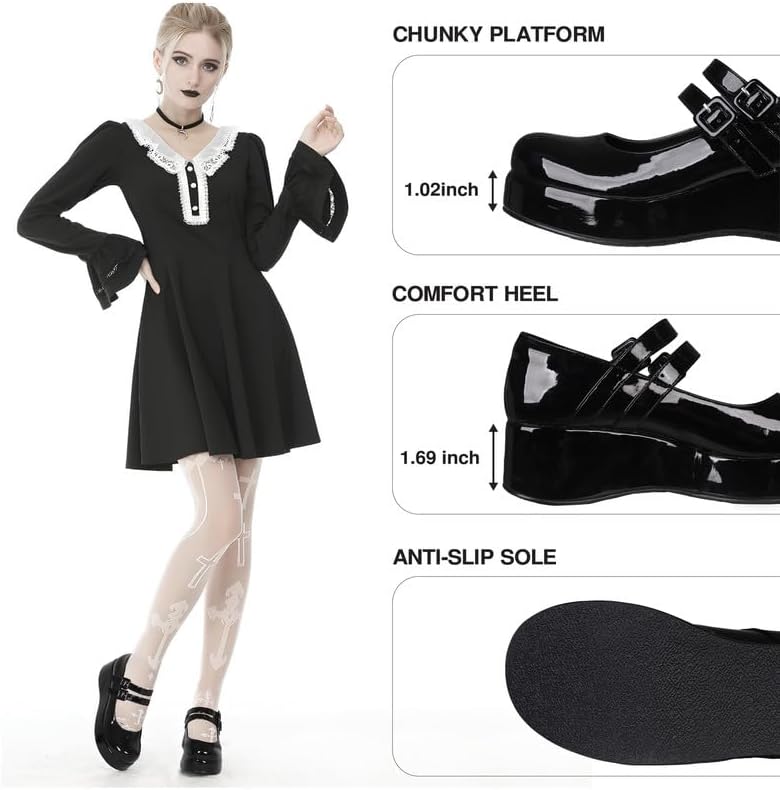 Platform Mary Jane Shoes Women - Chunky Design