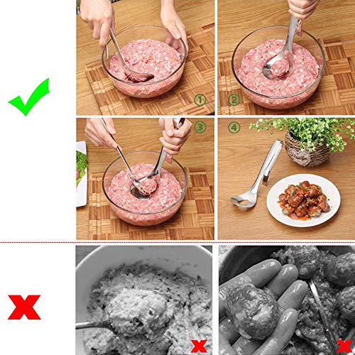Nuluxi Meatball Maker Lepel Met Gat Non-Stick Vlees Bal Lepel Maker DIY Maken Gehaktbal Keuken Tool Duurzaam en Comfortabel Keuken Accessoires Geschikt voor het Maken van Gehaktbal, Visbal en Rijstbal - Image 5