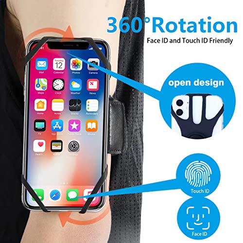 3 In 1 Phone Holder Running Arm Wrist Strap, Detachable And 360° Rotating Phone Arm Strap, Fits All 4-7 Inch Smartphones，For Running Hiking Biking (Black) #TOP5