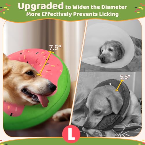 Image of Gimars Large Inflatable Dog Cone Alternative Dog Donut Collar After Surgery, Soft Dog Neck Pillow Recovery Cone, E Collar and Elizabethan Collar Alternative for Medium and Large Dogs