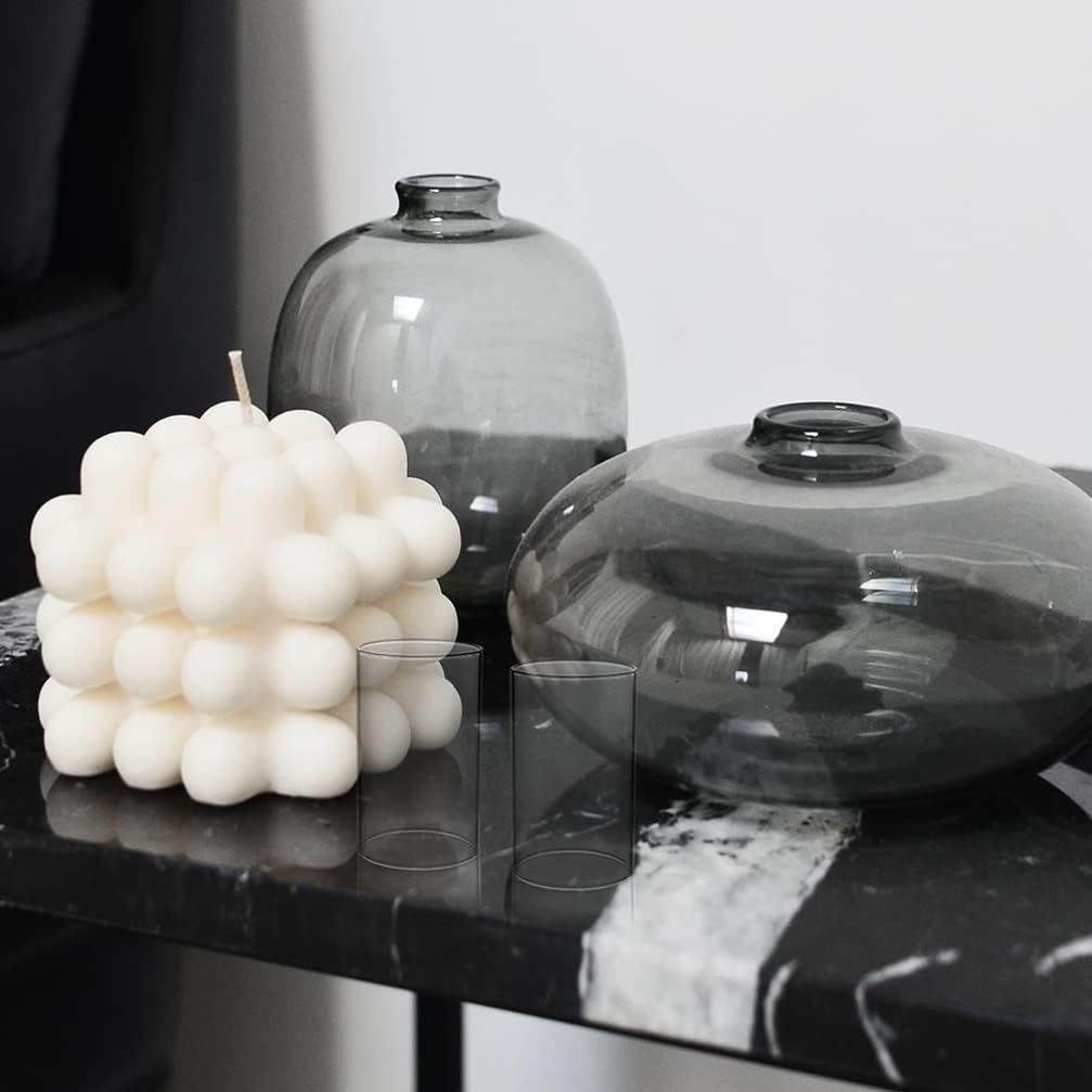 3pcs Candle Holder Cylinder Glass Candle Cover Open Ended Clear Glass Lamp Shade Chimney Tube Cover for Wedding Table Centerpiece Decoration