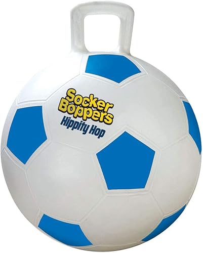 Socker Boppers Hippity Hopper - Pelota inflable de equilibrio de salto de 15 pulgadas para niños, pelota de fútbol, diversión en interiores y