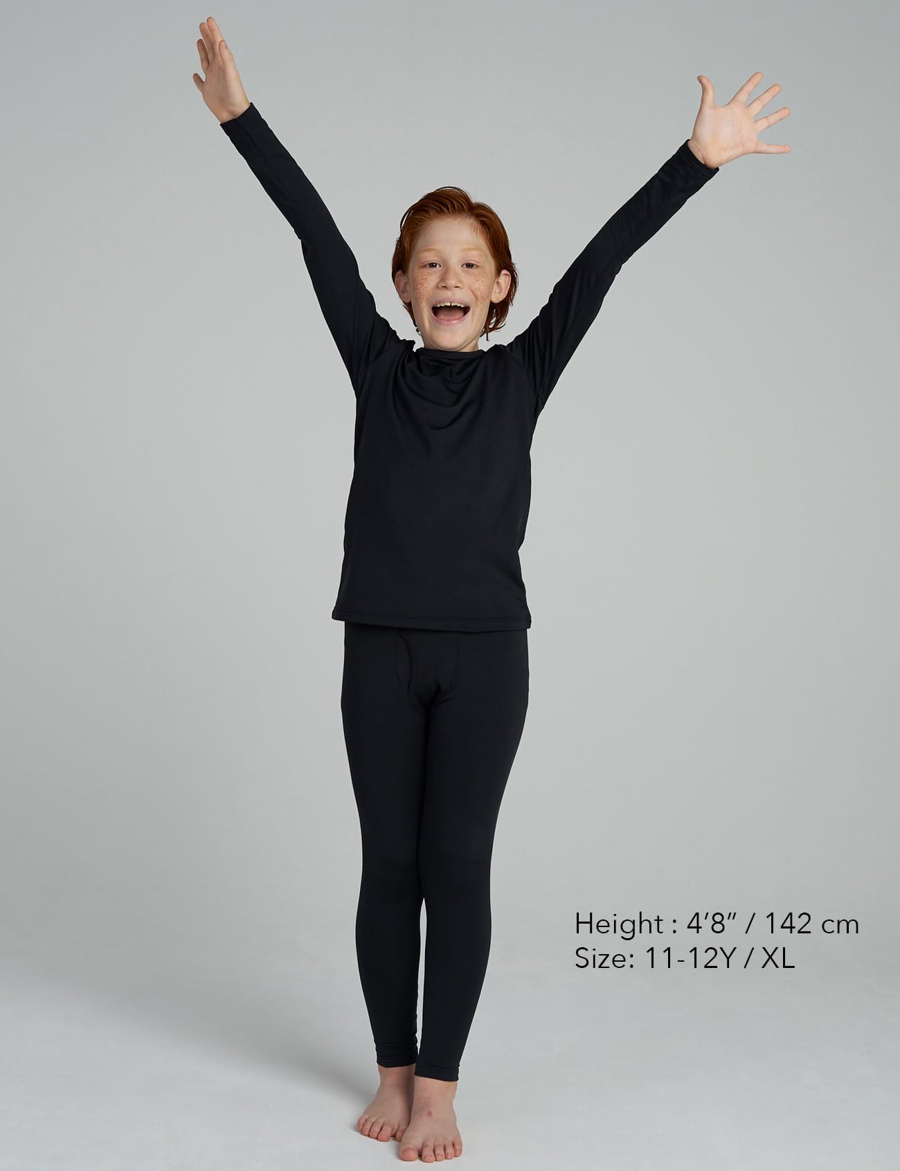 LAPASA Set Termico Intimo Bambino Caldo Leggero Strato Base Maglia a Maniche Lunghe e Pantaloni B03