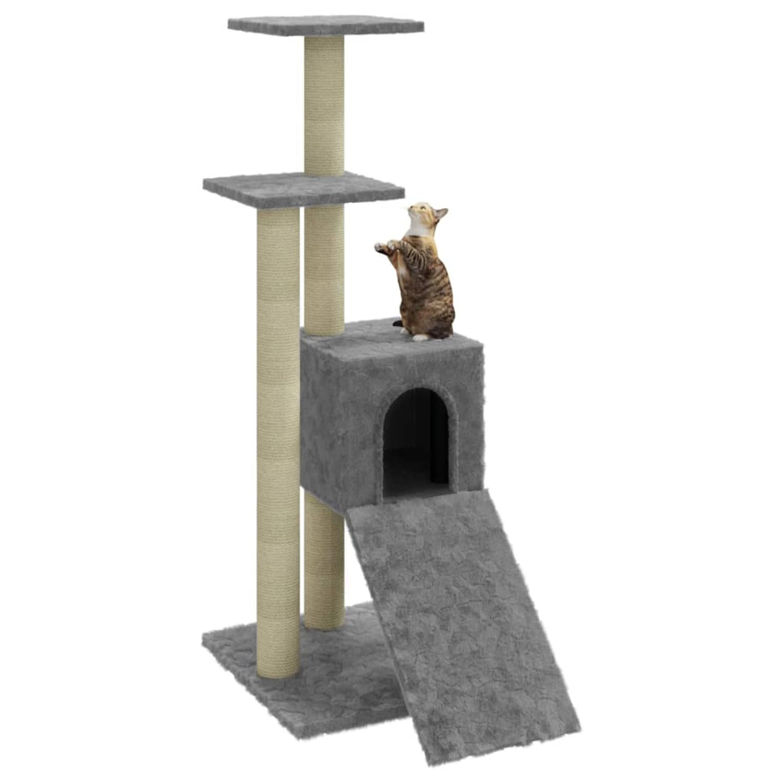 ShGaxin Rascador para Gatos con Postes de sisal, Arbol para Gatos, Gatos Accesorios, Arranhador para Gatos, Arbol Rascador Gatos, Gris Claro 92 cm