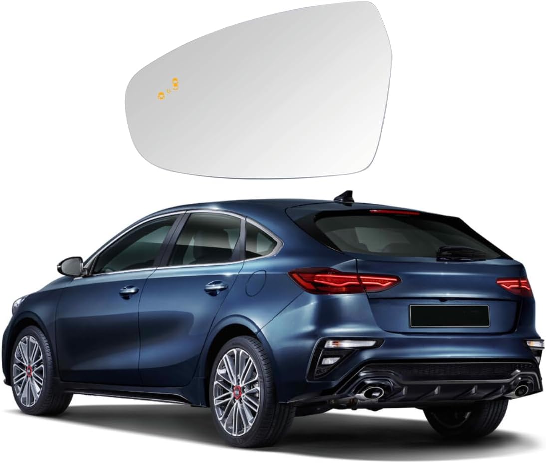 compatible Passenger Right Power Heated Blind Spot Mirror Glass Replacement Compatible with Kia Forte 2019-2024(Blind spot left)