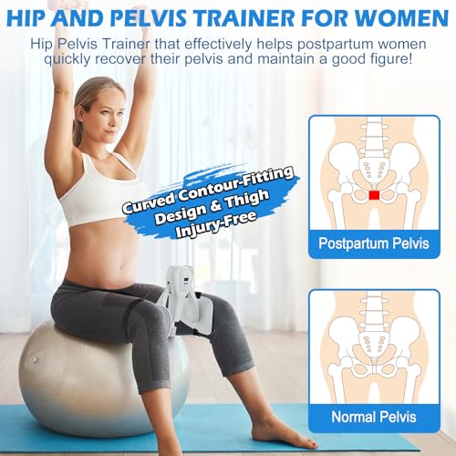 Image of 3rd Gen Thigh Master 0-100 lbs Adjustable Resistance Inner Thigh Exerciser Trainer Counter with Leg Straps Band Pelvic Floor Kegel Hip Exercise Workout Equipment Pilates Women Men (White)