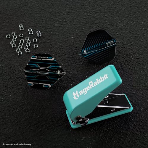 MageRabbit Dart Flight Locher mit 100 Metall-O-Ringen, Dart zubehör,Dart Werkzeuge,Flügel-Lochzange für Darts， Robuste Metall-Lochzange für präzises Stanzen von Dartflügeln (Blau)
