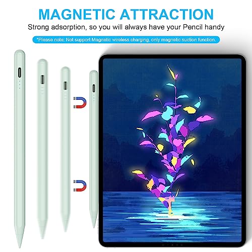 Image of Kingone Upgraded Stylus Pen, Ultra High Precision & Sensitivity, Palm Rejection, Prevents False ON /Off Touch, Power Display Tilt Sensitivity, Magnetic Adsorption For Tablet (Green)