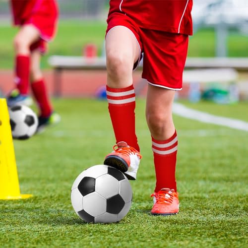 Jspupifip 6 Pairs Childrens Football Socks Kids Breathable Soccer Socks Long Football Sports for Boys Girls Youth Junior Running, Training, Rugby, Hockey (Aged 5-13)4