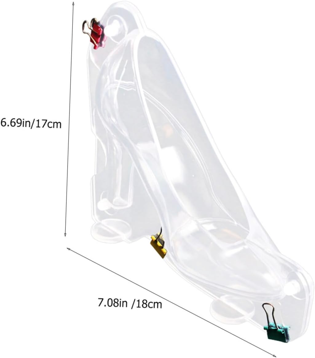 2pcs Transparent High Heel Shoe Chocolate Candy Mold Wear-resistant Clear DIY Chocolate Maker for Baking Lovers Household Use