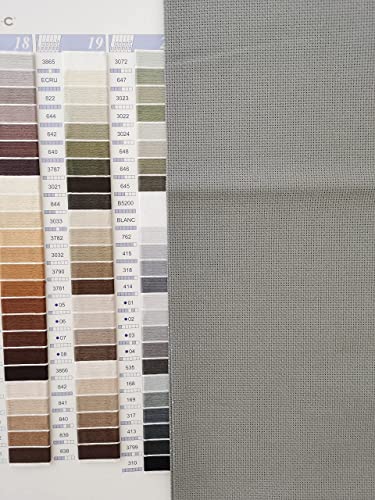 Image of KCS 4 /6 pc of 12 inch x 18 inch 18CT Counted Cotton Aida Cloth Cross Stitch Fabric (4 pc, Medium Grey)