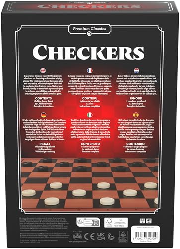 Goliath - Checkers, Premium Damespiel für Kinder ab 6 Jahren, faltbares Spielbrett mit Holzsteinen, alle gegnerischen Steine schlagen und gewinnen, Strategiespiel für 2 Spieler, Klassisches Brettspiel