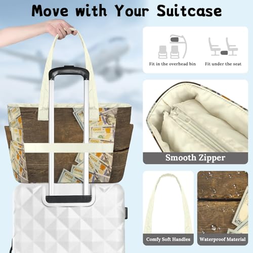Sac à main bois imprimé dollar design exclusif matelassé