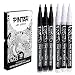 PINTAR Premium Acrylic Paint Pens - 3 Black & 3 White(6-Pack) Extra Fine Tip(0.7) Rock Painting, Ceramic Glass, Wood, Paper, Fabric, Water Resistant Paint Set, Surface Pen, Craft Supplies, DIY Project