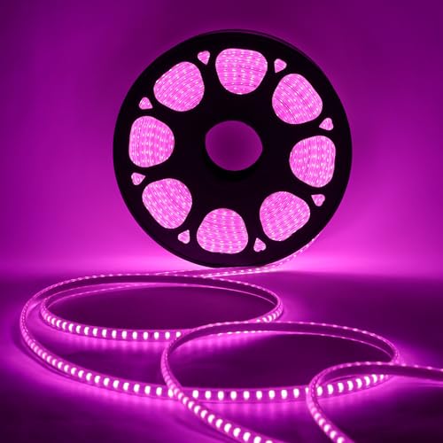 Image of Lexton 50M Pink LED Rope Light with 6000 LEDs | Plug-in Decorative Lighting Strip | Flexible, Water-Resistant Design for Indoor Outdoor Decor, Festivals, Parties & Events