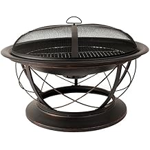 Pleasant Hearth OFW717RC Palmetto Fire Pit with Cooking Grid