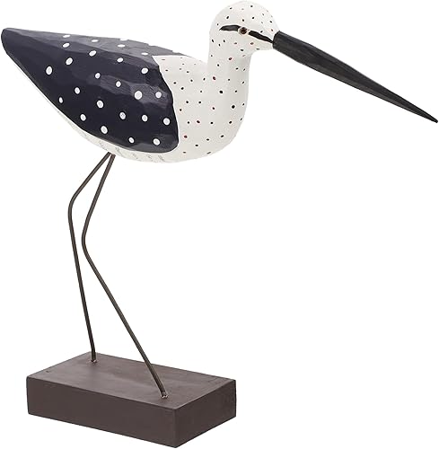 VOSAREA Aves marinas de madera accesorios para el hogar, figura de pájaro costero, figura de gaviota de madera, adorno de pájaro de madera, adorno