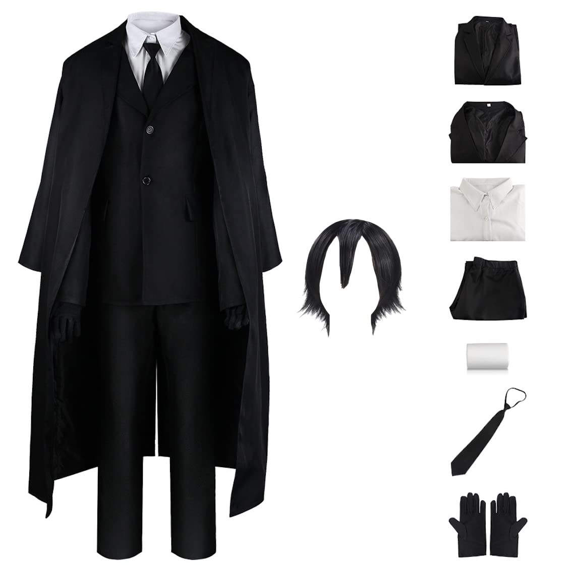 Set Osamu Stray Vestito Parrucca Carnevale Cosplay Dazai Dog Anime STDOG02
