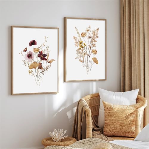 Affiches abstraites de fleurs pour raviver vos murs ternes duo de toiles aquarelle 40x50
