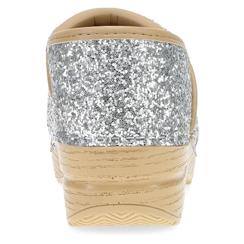 Image of Dansko Professional Glitter Slip-On Clogs for Women - Rocker Sole and Arch Support for Comfort - Shiny and Stylish Glitter Uppers