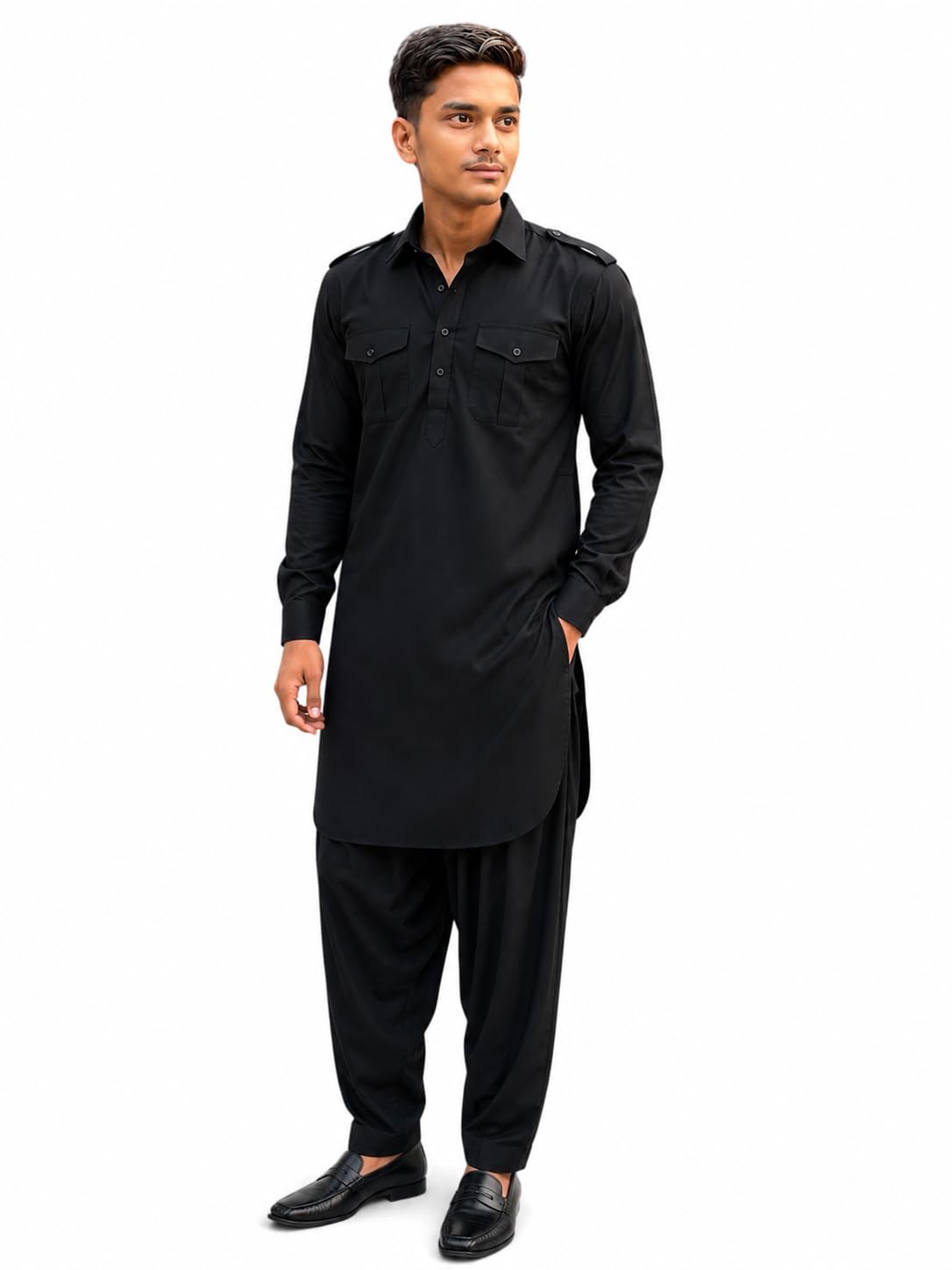 MG Fashion Men’s Black Pathani Kurta Pajama Set | Traditional Ethnic Wear for Wedding, Eid, Party & Festive Occasion | Comfortable Fit | Plus Size 36-52 S-5XL Available-picture-26