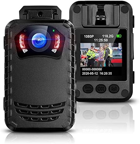 BOBLOV 64GB N9 Mini Body Camera, Full HD 1296P Body Mounted Camera, Removable SD Card up to 256GB, Small Portable Night Vision Police Camera, Smallest Body Camera Model (64GB Card Including, No WiFi)