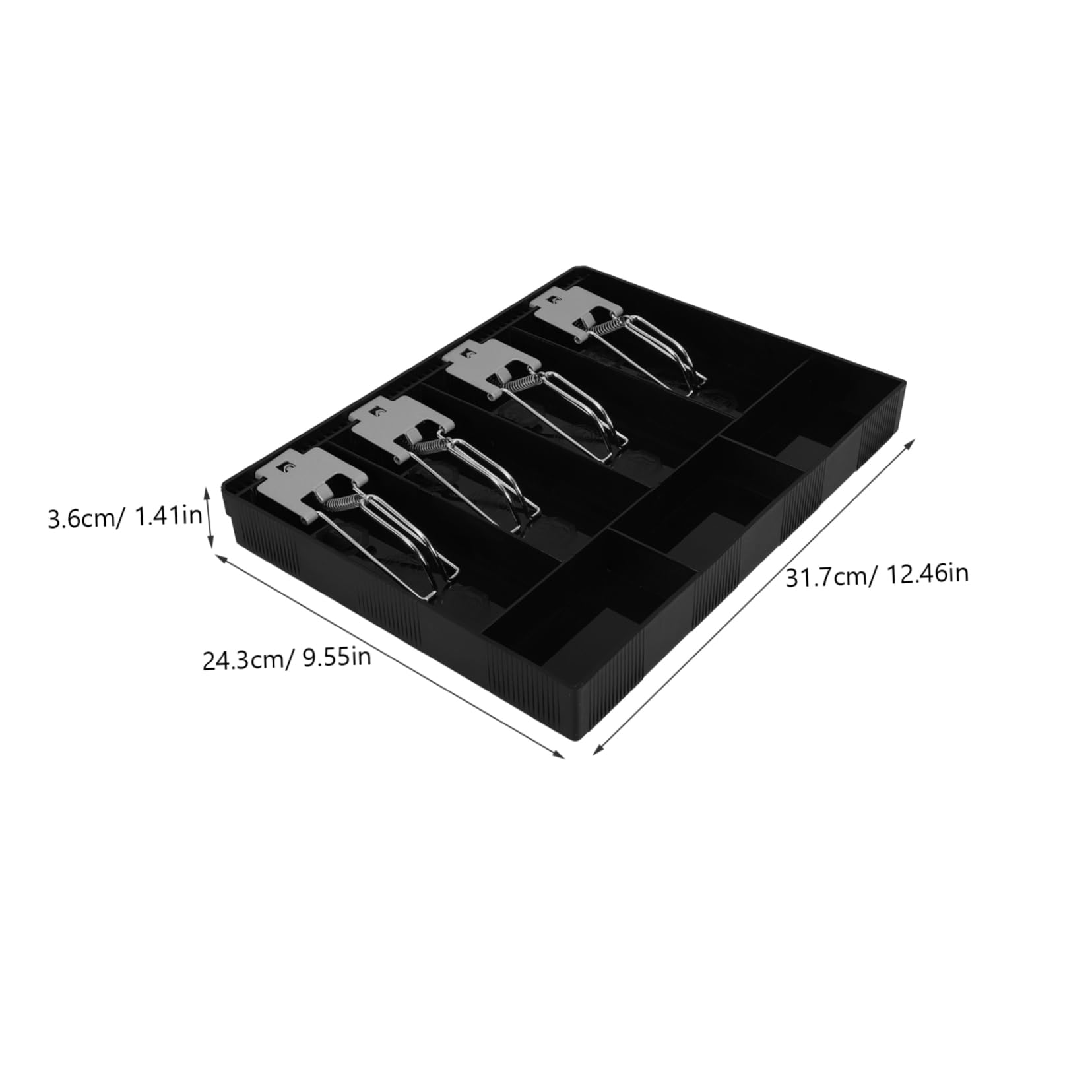 SHINEOFI Plateau de Caisse Enregistreuse Multi Compartiments avec Clips Métalliques Tiroir de Portable pour Magasins Restaurants et Supermarchés
