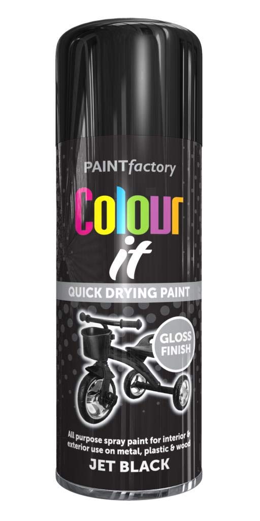 400ml All Purpose Black Gloss 1732PR Spray Can Household Car Van Bike Aerosol Paint (1 Pack)