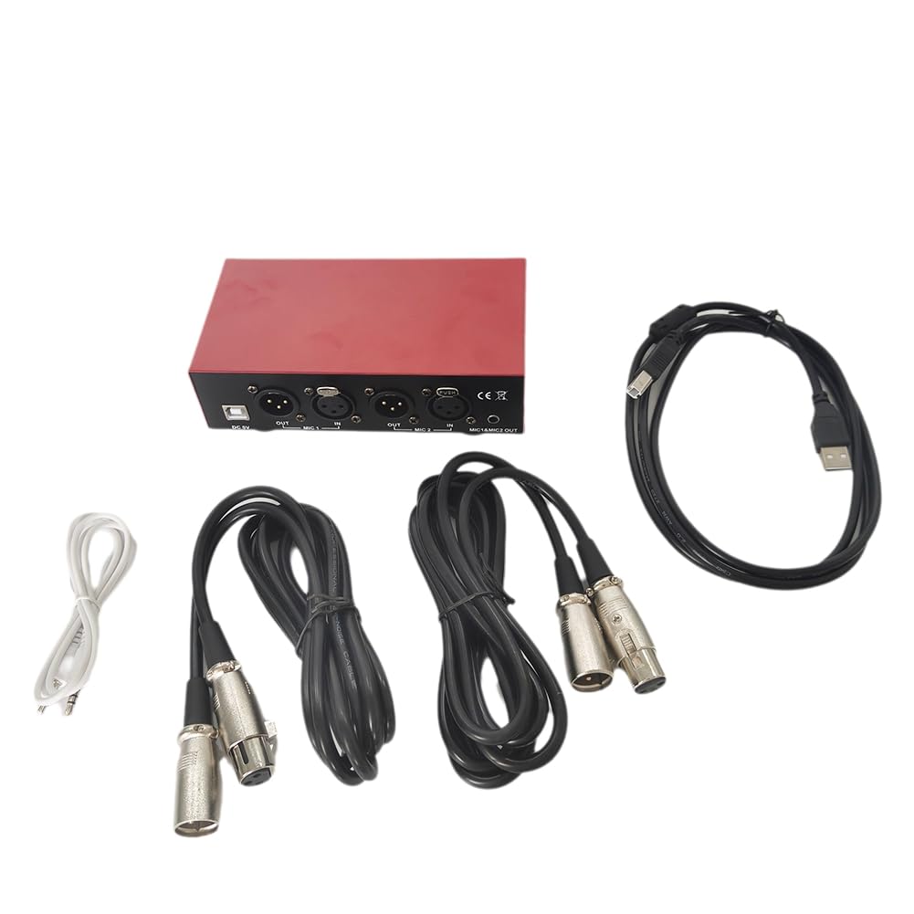 48V Phantom Alimentation Alimentation USB Double Sortie Mixte pour Les Microphones de Condenseur Équipement D'Enregistrement de Musique avec Câble XLR Double