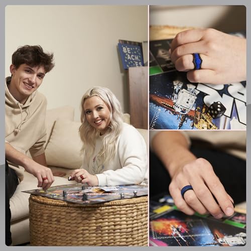 Rinfit Matching Silicone Rings for Couples - Silicone Wedding Bands Sets for Him and Her - His and Hers Ring Sets Black/Red - Patented Design3