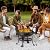 22 Inches Portable Fire Pit Outdoor Wood Burning Steel Lightweight BBQ Grill Firepit Bowl with Log Grate&Poker for Outside Patio Campfire Bonfire Backyard