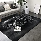 WHXM Area Rug 39x60in Grim Reaper Skull Death Soft Flannel Microfiber Bathroom Carpet Non-Slip Floor