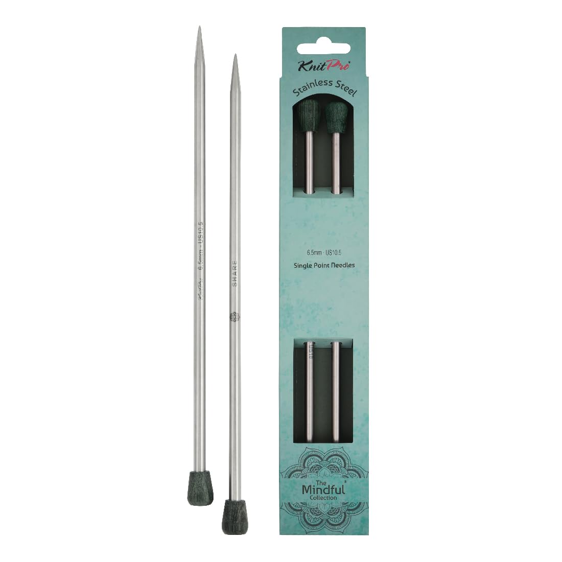 KnitPro The Mindful Collection Single Pointed Needles 10" (25cm) | Size 6.5mm