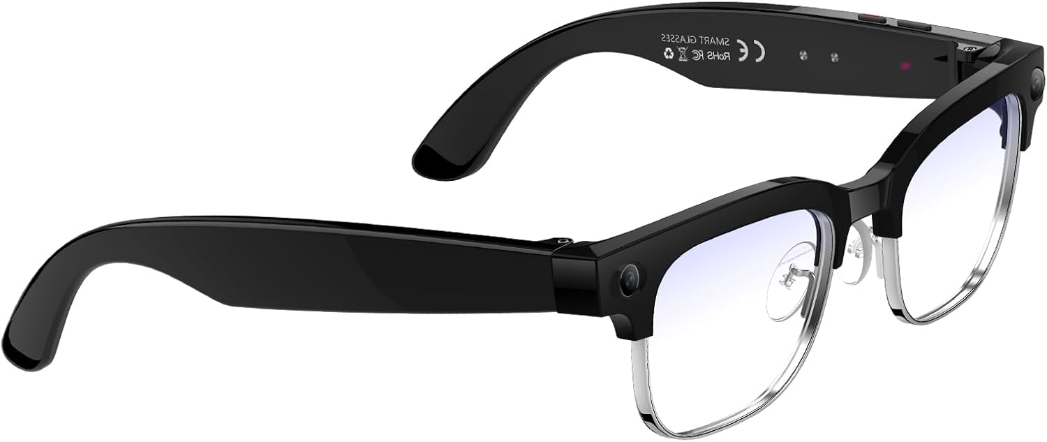 Smart Glasses with Camera & Video 1080P HD, 2K Photo POV AI Camera Glasses, Wearable Video Recording Glasses, Hands-Free First-Person View, Free App with Object Recognition, Bluetooth 5.4 Lightweight