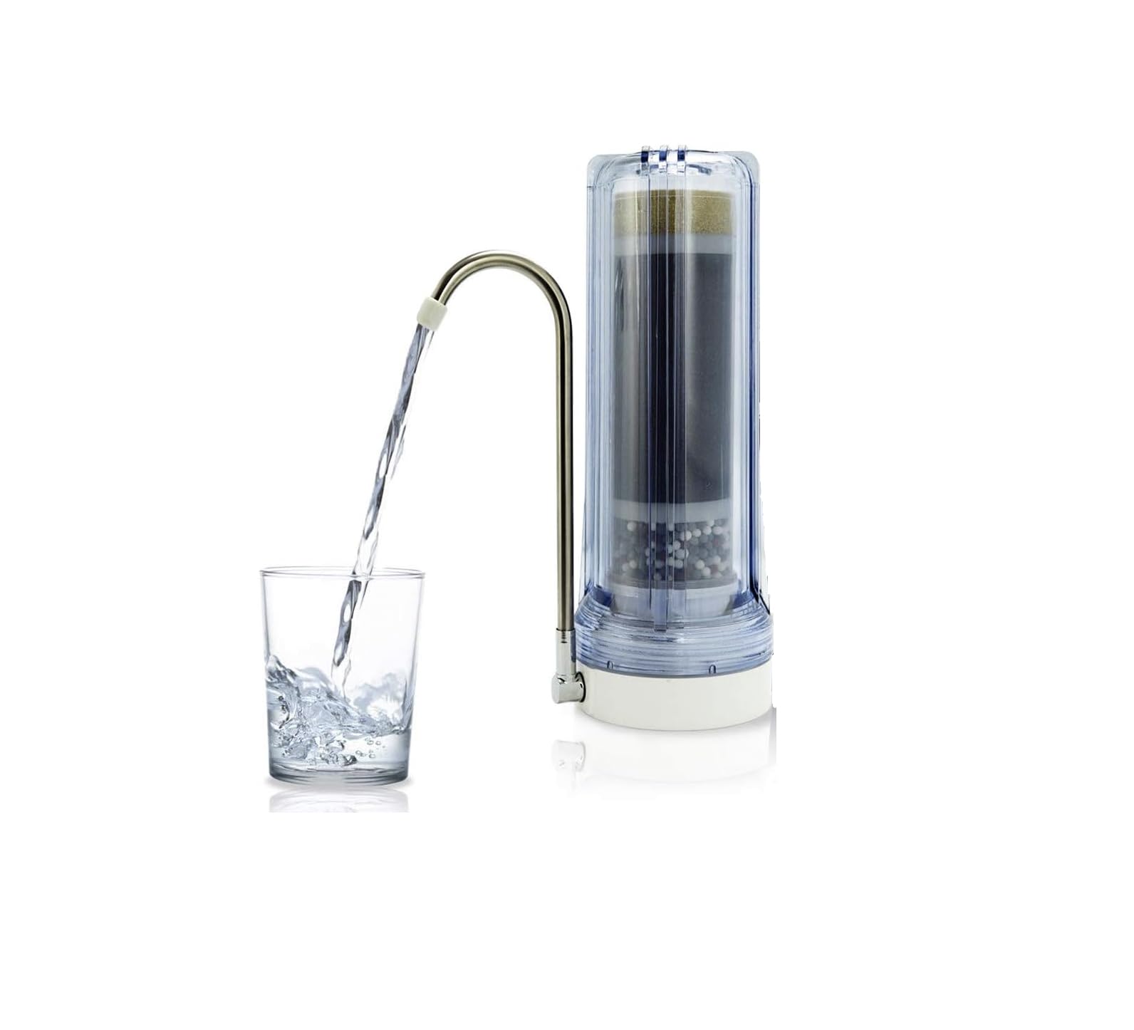 Oceanic Countertop Water Filter, Multi-Stage Mineral pH Alkaline Easy Install Faucet Water Filter - Reduces Heavy Metals, Bad Taste and Up to 99% of
