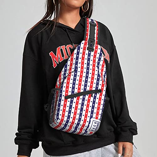 Niukom American Flag Us Stars Stripes Sling Backpack Crossbody Chest Bag Crossbody Shoulder Bag Gym Cycling Travel Hiking Daypack For Women Men #TOP4