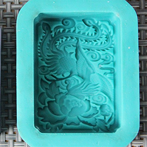 Phoenix Peony Bird Mold Silicone Soap Bar Mold For Handmade Melt & Pour Soap 2.96 Oz (15131-2) #TOP3