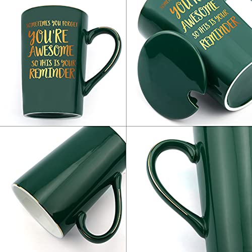 Birthday Gifts For Women, Thank You Gifts For Women Mug Set Presents Retirement Inspirational Graduation Thanksgiving Gifts For Him Her Friends Sometime You Forget You're Awesome Mugs 14Oz #TOP4