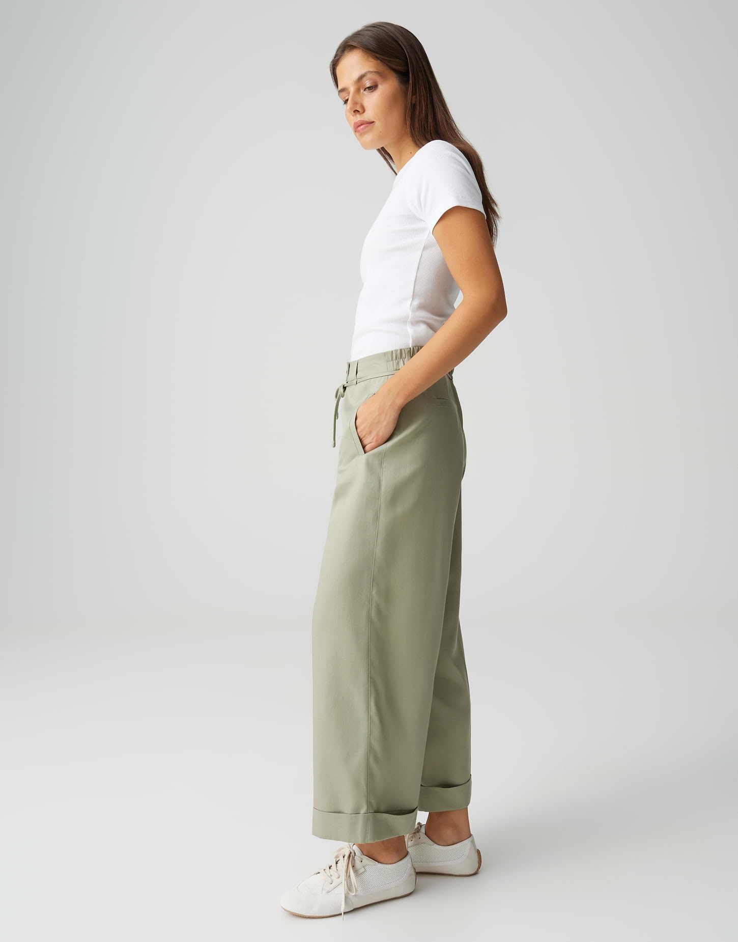 OPUS Damen City Pants | MEERI Bloom Relaxed City Pants aus Lyocell Cotton Mix