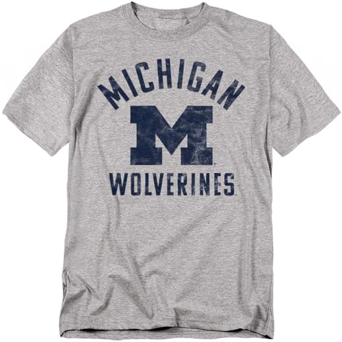 LOGOVISION University of Michigan Large Unisex Adult T Shirt Athletic Heather X-Large
