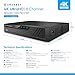 Amcrest NV4108-A2 4K 8CH NVR (1080p/3MP/4MP/5MP/8MP) Network Video Recorder - Supports up to 8 x 8MP/4K IP Cameras, 8-Channel, Supports up to 10TB Hard Drive (No Built-in WiFi)